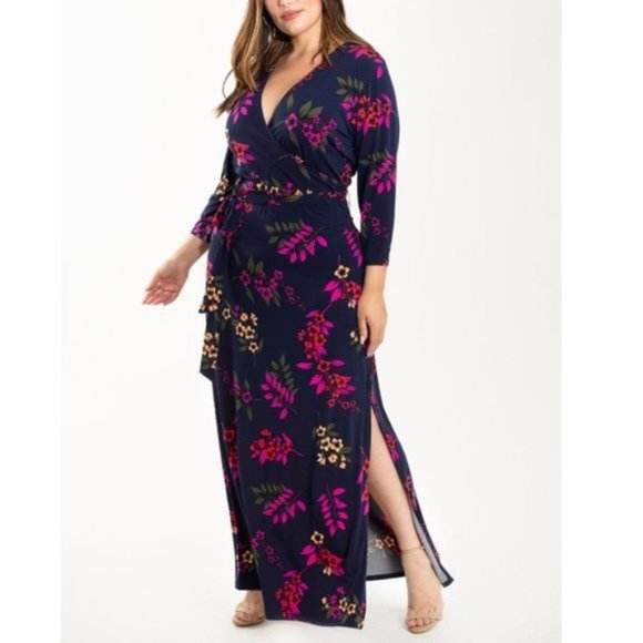 Leota Dresses & Skirts - NWT Leota Wrap Maxi Dress in Malibu Classic Navy